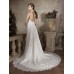 Легкое шифоновое свадебное платье с открытой спиной и украшением под грудью